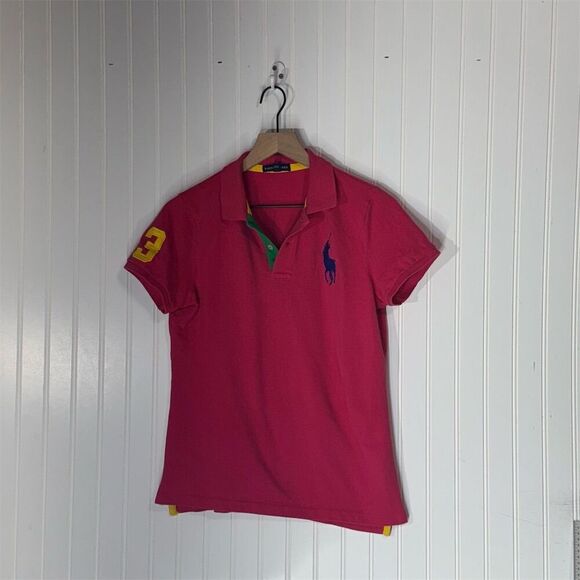 Y2K Ralph Lauren Pink Polo Shirt Large | Big Pony Logo, Preppy 00s Aesthetic - Picture 1 of 8